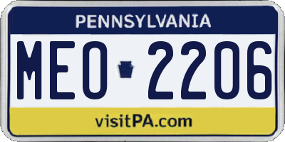 PA license plate MEO2206