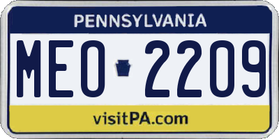 PA license plate MEO2209