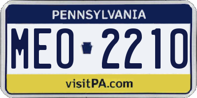 PA license plate MEO2210