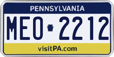 PA license plate MEO2212