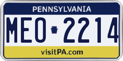 PA license plate MEO2214