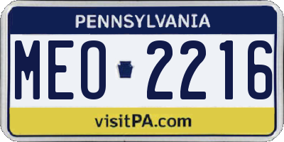 PA license plate MEO2216