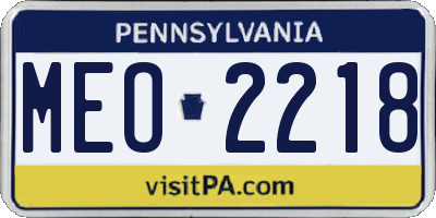 PA license plate MEO2218