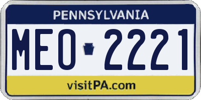 PA license plate MEO2221