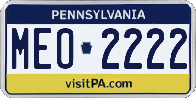 PA license plate MEO2222