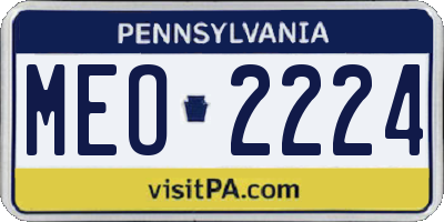 PA license plate MEO2224