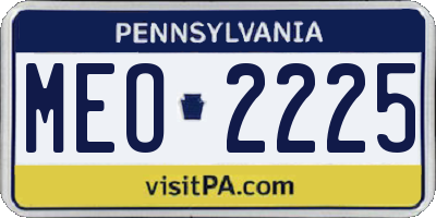 PA license plate MEO2225