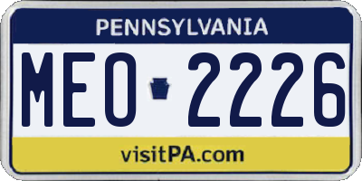 PA license plate MEO2226