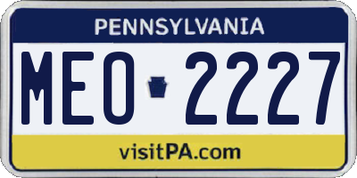 PA license plate MEO2227