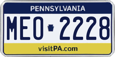PA license plate MEO2228