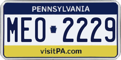 PA license plate MEO2229