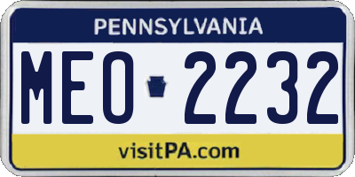 PA license plate MEO2232