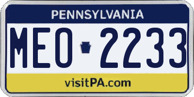 PA license plate MEO2233