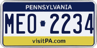 PA license plate MEO2234
