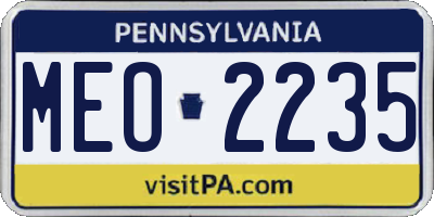 PA license plate MEO2235