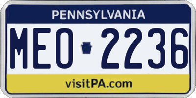 PA license plate MEO2236