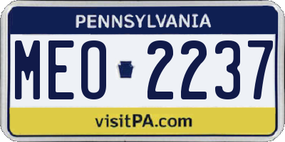 PA license plate MEO2237