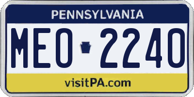 PA license plate MEO2240