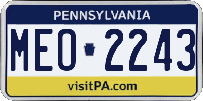 PA license plate MEO2243