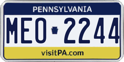 PA license plate MEO2244