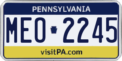 PA license plate MEO2245