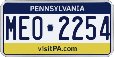 PA license plate MEO2254