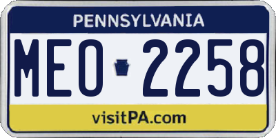 PA license plate MEO2258