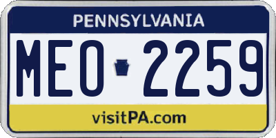 PA license plate MEO2259