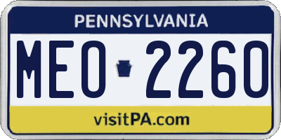 PA license plate MEO2260