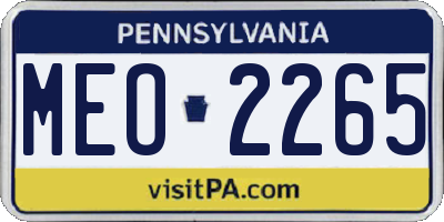 PA license plate MEO2265