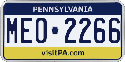 PA license plate MEO2266