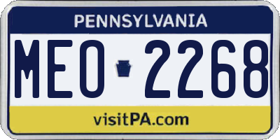 PA license plate MEO2268