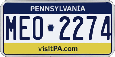 PA license plate MEO2274