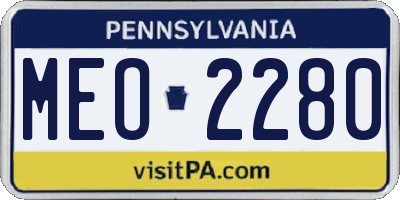 PA license plate MEO2280
