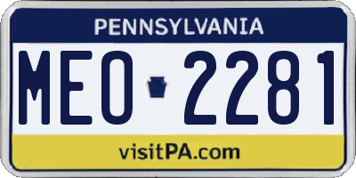 PA license plate MEO2281