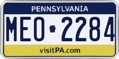 PA license plate MEO2284