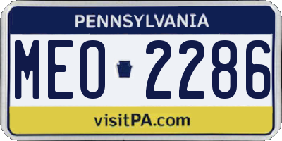 PA license plate MEO2286