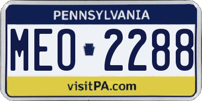 PA license plate MEO2288