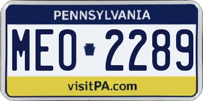 PA license plate MEO2289