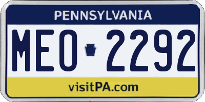 PA license plate MEO2292