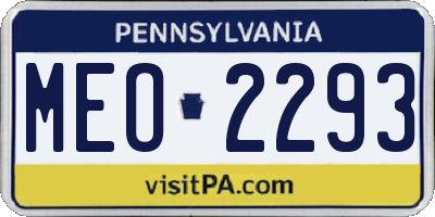 PA license plate MEO2293