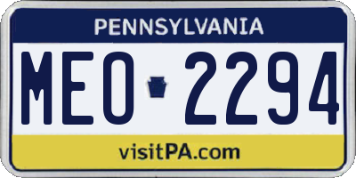 PA license plate MEO2294