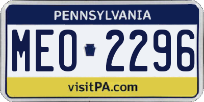 PA license plate MEO2296