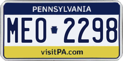 PA license plate MEO2298