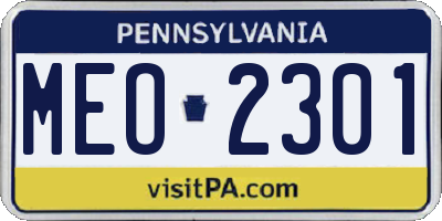 PA license plate MEO2301