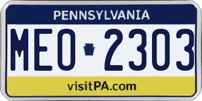 PA license plate MEO2303