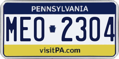 PA license plate MEO2304