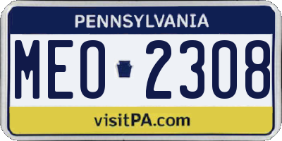 PA license plate MEO2308
