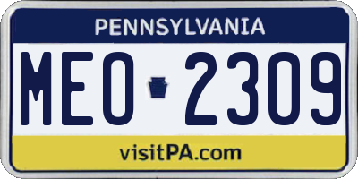 PA license plate MEO2309