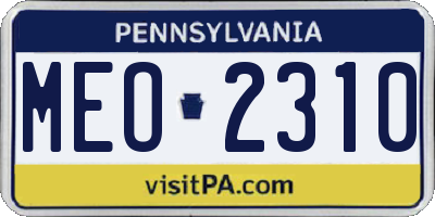 PA license plate MEO2310